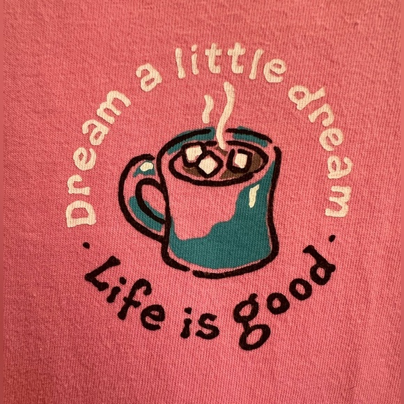 SOMA & LIFE IS GOOD 2 Pc PJ Set - Pink Hot Chocolate Shirt & SOMA Paisley Pants - Picture 3 of 16